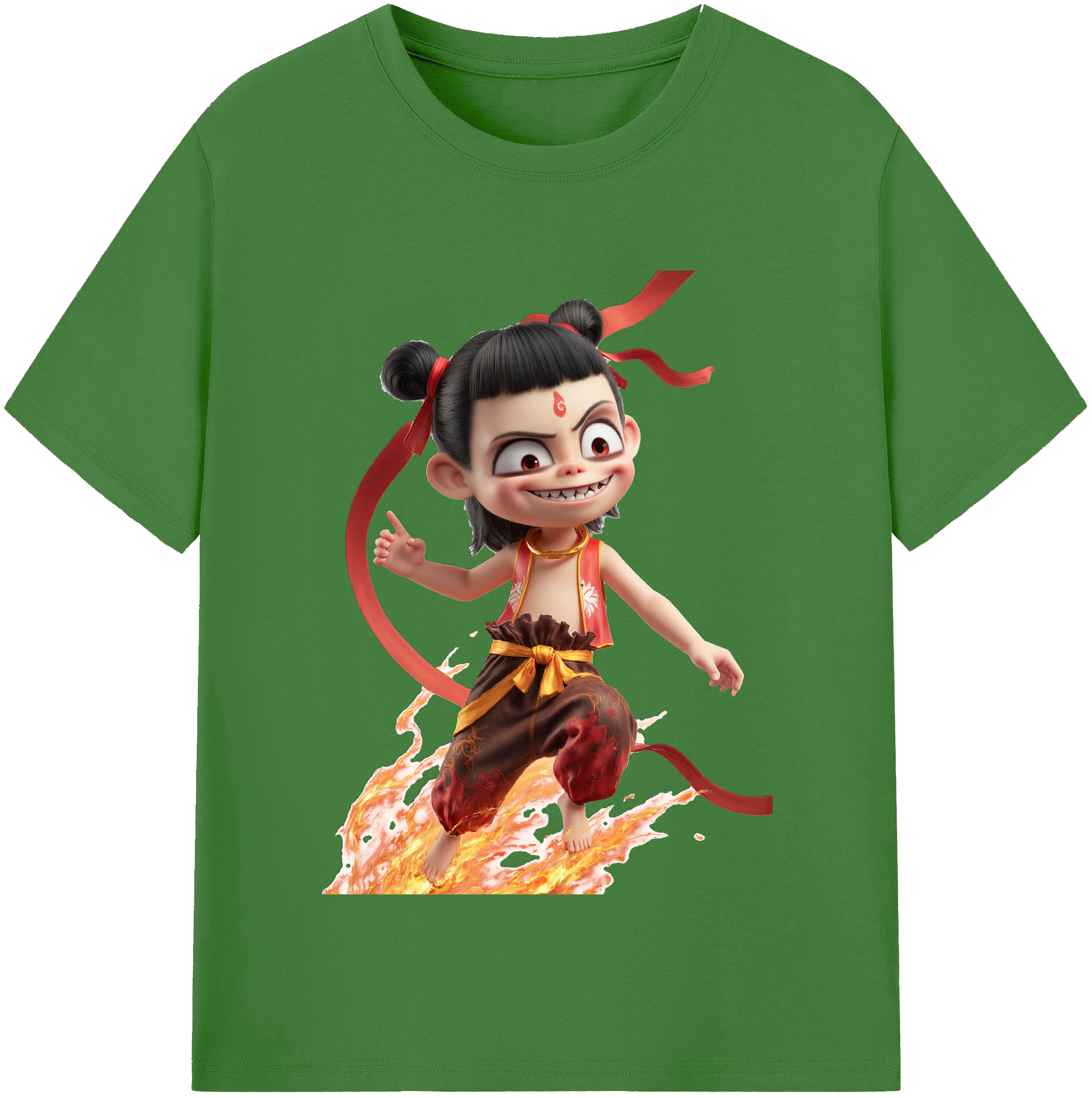 （画像用） Ne Zha 2 ナタ 魔童の大暴れ レディースカジュアルプリントTシャツ（綿100％）